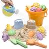 VBACALA Giochi da Spiaggia,11 Pezzi Set Giocattoli da Spiaggia per Bambini con Secchiello Pieghevole,Formine Frutta,Annaffiatoio e Palette,Giochi Spiaggia Ideali per Regalo Bambini e Bambine 3+ Anni