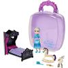 Disney Store Ufficiale Set da Gioco con Mini Bambola Elsa, Frozen, Disney's Once Upon a Story, 7 Pezzi, Include Olaf, Cavallo a Dondolo, Letto con Coperta Stampata, Adatto dai 3 Anni+