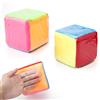 VOSSOT Cubi Educativi per Bambini - 2 Pezzi con 6 Tasche Trasparenti su Ogni Lato, Peluche da 10 cm, Schiuma Grande, Colorati per Prime Lezioni