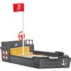 KIDIZ® Sabbiera per bambini Ahoy - nave pirata - barca giocattolo - barca a vela in legno - incl. copertura protettiva, antracite