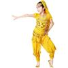 Generico Vestito da Danza del Ventre per Bambina con Paillettes Abito da Ballo Arabo Principessa Maniche Corta Costume Ragazze Ballo Dance Vestito Carnevale Bambina