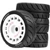 Hellery Gomme per Auto RC 4 Pezzi Gomme da Rally per Modelli 1/10 Scalo Materiale PP Resistente Adatto per Gare Fuoristrada E Terreni Accidentati, Bianco