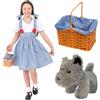 I LOVE FANCY DRESS LTD DOROTHY COSTUME PER RAGAZZE per la giornata del libro mondiale del libro - vestito da DOROTHY + cravatte per capelli abbinabili + cesto + cane giocattolo (Piccolo)
