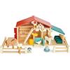Tender Leaf Toys Set da fattoria in legno, completo di animali da cortile e molti accessori, gioco fantasioso per bambini dai 3 anni in su