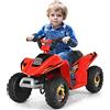 COSTWAY 6V Quad Elettrico per Bambini, Mini Quad da Spiaggia con Funzione Avanti/Indietro, Velocità Massima 4,6 km/h, Regalo per Bambini 3 Anni+ (Rosso)