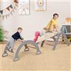 COSTWAY Telaio da Arrampicata per Bambini, Triangolo di Arrampicata Pieghevole con Triangolo Arco e Salita, Regalo per Bambini 1 Anni + (Grigio)