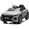 BRICOZONE Auto Elettrica per Bambini Audi SQ8 E-Tron 12V con Telecomando Parentale Soft Start Sedile in Pelle Ruote EVA Luci LED MP3 Porte Apribili Grigio