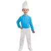 Generico Costume Puffo per Bambini, Taglia S 3-4 Anni, Include Tuta Blu e Copricapo Bianco, per Feste di Carnevale
