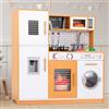 MAMIZO Cucina Giocattolo per Bambini, con Effetti Simulati di Luce e Suono, Cucina Bambini Legno con Accessori da Cucina da Gioco e Lavatrice, 82x80x25 cm, A Partire dai 3 Anni, Legno-Bianco