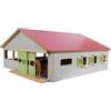 Kids Globe Stalla per cavalli (con 3 scatole e cavallo, lunghezza: 62 cm, larghezza: 56 cm, altezza: 26 cm, tetto rimovibile su entrambi i lati, materiale: legno) 610271