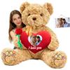 JABECODIFA Orsacchiotto Gigante Personalizzato Con Cuore 50 cm A 125 cm Con Testo E Foto, Giant Teddy Bear Personalizzabile Come Grande Orso Di Peluche Regalo San Valentino Anniversario Compleanno