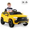 COSTWAY 12V Macchina Elettrica per Bambini Chevrolet, SUV Elettrica con Telecomando Luci Luminose e Musica, 3-3,5 km/h, Ideale per Bambini di 3-6 Anni (Giallo)