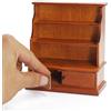 Odoria Casa delle Bambole Libreria Miniatura: 1/12 Scala Scaffale Parete Vetrine per Biblioteca Soggiorno Salotto Vintage - Mini Armadietto Marrone Mobile Legno