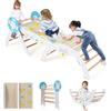 COSTWAY 7 in 1 Set da Arrampicata per Bambini, Giochi da Arrampicata con Scivolo, Scala e Arco, Set Montessori in Legno con Gioco del Labirinto, Pieghevole, 1 Anni + (Marinaio 3 pezzi, Bianco)