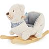 Bieco 74002111 - Dondolo Peluche Crema Orso Giocattolo, Sedia a Dondolo per Bambini con Struttura in Legno, Seduta e Schienale, Giocattoli a Dondolo, Schaukelbär per Neonati e Bambini da 9m +