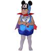 Ciao - Mickey Mouse Costume Tutina Vampiretto con Mantellina Stampata e Cuffia Orecchie Bambini Unisex, Multicolore, 6-12 mesi, 11251.6-12