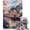 LKASGCBY Puzzle da 1000 pezzi per adulti Stazione di Sakura per il giocattolo di sfida del gioco educativo Giocattoli per la decorazione della casa 75x50cm