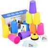 Generico Speed Stacking Cups, 12PCS Gioco Bicchieri Impilare Sportivi, Divertenti Veloci Giochi Impilamento Set Con 1 Bell & 50 Carte, Interattivi Sfidas Velocità Manuale Giochi Tavolo, Per Bambini E Adulti