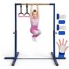 Original Cup Gym Bar® Barra Ginnastica Bambini Blu + Anelli Rosa | 13 Livelli Regolabili 90-150 cm | Acciaio Legno Faggio | Cinghie Antiscivolo Regolabili | Fitness Ginnastica Casa | Aerobik