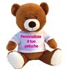 Generico Morbido Peluche Orso Personalizzato con Foto e testo - Pupazzo Orsacchiotto con t-shirt bianca personalizzabile - Idea Regalo per San Valentino Natale Festa della Mamma o Papà Compleanno