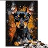 MrChunlong Puzzle da 1000 pezzi per adulti, raffigurante il cane Pinscher nano Puzzle in cartone, familiari e amici, sfida rompicapo da 1000 pezzi(26x38cm)