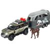 Majorette - Land Rover Defender con rimorchio per cavalli, 213776000, +3 anni, con luci e suoni, pneumatici in gomma, parti apribili, in scala 1:43