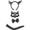 Petitebelle Wolf Headband Mask Bowtie Tail 4pc Costume for Child (One Size)