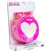 Girabrilla Heart Bag, Borsetta Magenta con Cuore Bianco