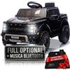 TOYSCAR Auto Elettrica Bambini Ford Raptor 12V Fuoristrada con Telecomando Porte Apribili, Bluetooth Luci LED e TAPPETINI Inclusi (Nera)