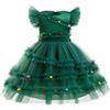 Yekdmxop Vestito Natale Bambina Costume Albero di Natale per Bambini Divertente Elfo Vestiti Natalizio Carnevale Bimba Abito da Ballo Performance Principessa Costumi Natalizi per Capodanno Festa Cosplay 2025