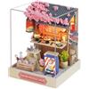 HJBHDOLL Miniature Store Casa delle bambole con copertura antipolvere, mobili in legno, kit fai da te LED, regalo compleanno adolescenti e bambini (negozio giapponese)