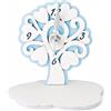 Albalù Bomboniera Orologio Albero Della Vita 10x10 cm - Orologio da Appoggio con Design Legno, Scatola Inclusa - Bomboniere Cresima Ragazzo, Bomboniere Comunione Bambina - Azzurro