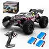 X-Verse 16101PRO Auto Telecomandata Con Motore Brushless, 70KM/H Macchina Telecomandata RC Drift Car, 2,4 GHz 1:16 4WD Radiocomandata Monster Truck Buggy, Regalo per Bambini Adulti, 3 Batterie (Rosso)