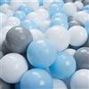 KiddyMoon Palline Morbide Colorate Per Piscina Bambini Fatto In UE, 100 ∅ 6CM, Grigio/Bianco/Azzurro