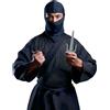FIESTAS GUIRCA | Set Ninja 5 Pezzi con Pugnale Giocattolo (Taglia Unica) - Accessorio per Costume da Guerriero Giapponese - Ideale per Halloween, Carnevale e Feste a Tema - Per Tutti - Nero