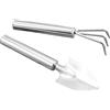 Toddmomy Set di Attrezzi da Giardinaggio Mini Pala e Rastrello in Acciaio Inox 2 Pezzi per Bonsai e Piante in Vaso Strumenti per Piantare e Trapiantare Giardino e Balcone