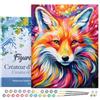 Figured'Art Dipingere con i Numeri con Telaio - Paint by Numbers Volpe Astratta Colorata, Passatempo per Adulti, Kit Completo, Hobby Creativi - Quadri fai da te 40x50cm Tela Già Incorniciata