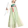 Generico Costume Cinese Tradizionale per Bambini e Ragazzi 2-16 Anni Vestito Orientale per Carnevale Capodanno Cinese Spettacoli Teatrali e Feste a Tema Abito Cerimonia Unisex (B01-Green, 13-14 Years)