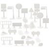 Yardwe 2 Set di Segnali Stradali in Plastica 18 Pezzi Giocattolo Educativo per Bambini per Apprendimento Sicurezza e Modellazione della Scena del Traffico