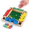 bergxperten Wuyuosn Shut the Box Game Set gioco da tavolo in legno per 4 giocatori con dadi, gioco matematico tradizionale da bar, formato compatto per viaggio, adatto a tutte le età