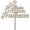 DPE - Cake topper CRESIMA personalizzabile con nome in legno o in plexiglass. Decorazione per torte.