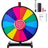 COSTWAY 18/24 Pollici Gioco Ruota della Fortuna da Terra&Tavolo, Wheel of Fortune con Marcatore e Cancellatore, 2 Indicatori da Ricambio, 14 Slots, per Carnevale e Feste (24 Pollici)