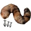 AOBORE Plug anali Plug anali sostituibili Coda di volpe Giocattoli sessuali anali rimovibili in metallo Plug anali rimovibili Giocattoli sessuali di ruolo Coda di cane