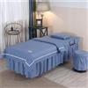 Surwin Lenzuolo Copri Lettino da Massaggio 4 Pezzi, Coprilettino da Massaggio con Foro Lavabile e Riutilizzabile Lenzuolo per Lettino da Massaggio Morbido (60x180cm,Grigio blu)