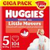Huggies Pannolini Huggies Little Movers Mutandine Taglia 5 (12-17 Kg), Ultra assorbenti, Protezione completa, Pacco Scorta, 56 Pz