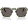 Persol Occhiali da sole unisex Po3292s, verde trasparente/grigio scuro