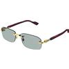 Gucci Occhiali da Sole GG1221S Gold/Silver 56/16/140 uomo