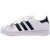 Adidas Superstar CF C, Scarpe da Ginnastica Unisex - Bambini, Bianco/Nucleo Nero/Bianco, 33 EU