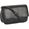 A1 FASHION GOODS Borsa a tracolla in pelle nera classica da donna con patta sopra messaggero casual borsa Ada, Nero , Medium