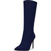 Saekcted Donna Spillo Alto High Tacco Heel Chiusa a Punta Metà polpaccio Cerniera Ufficio Clear Classico Stivali 10 CM Heels Nero 35 EU
